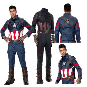 Captain Cosplay Fantasy Costume Male Disguise Top Pants Belt Halloween Carnival Party Roleplay Suit For Men Adult
