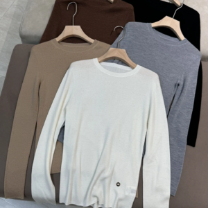 5-color Women’s Cashmere Wool Stretch Sweater Spring 2025 Knitwear Long Sleeve O-Neck Slim Comfortable Ladies Bottoming Pullover