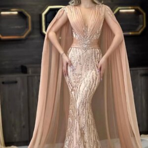 Sexy Deep V-Neck Prom Dress 2025 Elegant Sleeveless Evening Dress Charming Sequined A-Line Floor-Length Gown Customized