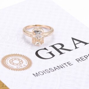 Provence 18K 14K 10K Yellow Gold 4.5ct D Color Champagne GRA Moissanite Rings For Women Men Crushed Ice Cut VVS1 Party  Band