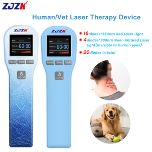 ZJZK 880mW 20 Diodes 650nm 808nm LLLT Photobiomodulation Laser Therapy Device e for Superficial Wound Healing, Muscle Soreness