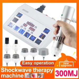 300MJ Professional Shockwave Therapy Machine ED Treatment Relief Shoulder Pain Body Massage Shock Wave Instrument 7 Heads