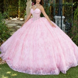 Pink Ball Gown Quinceanera Dresses for Girls Lace Up Off the Shoulder Sequin Applique Lace Beads Tull Corset Vestidos 15 De Anos