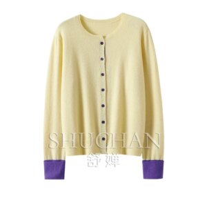 Crew Neck 100% Pure Cashmere Cardigan Women’s Pure Cashmere Sweater Knitted Jacket Sueters De Mujer Sweater Mujer