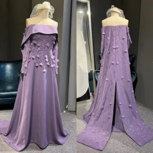 Customized Sizes Available Jersey Pleat Sequined Applique A-line Boat Neck Long Dresses Bespoke Occasion Elegant Classic