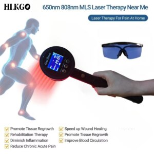 HLKGO Laser Physiotherapy Used Cold Laser For Sale Low Level Light Therapy 650nmx19diodes+808nmx6diodes Machine Leg Pain