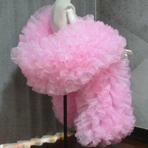 Fashion Stage ball party Club fluffy Ruffle organza boas shawl cape wraps tippet cappa opera cape wedding accessory custom color
