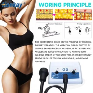 G5 Vibrating Massager Body Slimming Machine with Trolley Stand Fat Burner Shaping Weight Loss Device High Frenquency Vibrator