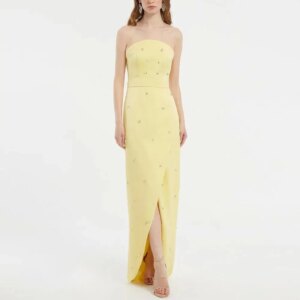 Strapless Saudi Prom Dress Sleeveless Evening Dress With Floor-Length Women Wedding Party Gowns 2023 Arabia CL-710