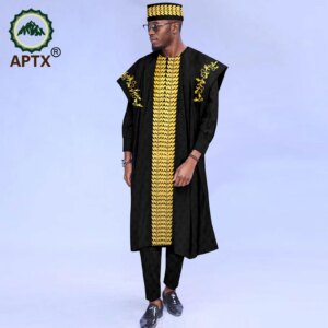 African Clothes for Men Tradition Embroidery Long Robes Wear Formal Attire Suits Wedding Party African Men’s Outfits 2516003