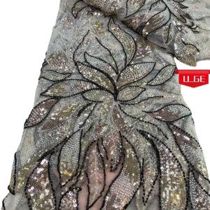 2025Latest Autria Elegant Best Quality Luxurious Soft Mesh Lace With Lots Stones fabric For Party Evening Dresses U_Ge5168