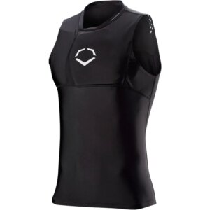 EvoShield NOCSAE® Protective Chest Guard Shirt – Adult and Youth Sizes, Black Small