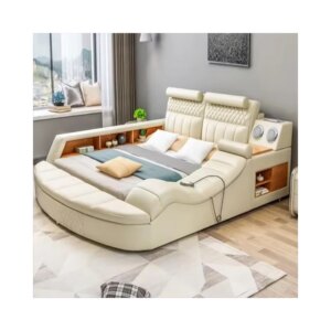 Luxury Modern Bedroom Furniture Storage Mult-ifunctional Leather Fabric Massage King Size Wood Wedding Beds