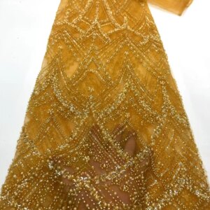 New Design African Lace Fabric 2025 Sequins Beaded Embroidery Lace Nigerian bride High quality French tulle laces fabric wedding