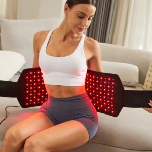 Home 660nm 850nm Infrared Vibration Waist Massager Red Light Therapy Belly Slimming Lower Back Massage Belt