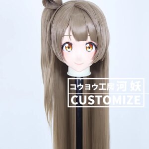C-58-67 Customize Full Head Resin Cartoon Cosplay Japanese Character Anime Role Play Crossdress Kigurumi Mask With Back Shell