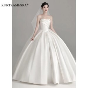 White Sweet Strapless Wedding Dresses for Women Bride Elegant Long Evening Party Host Women Summer Formal Dress 2025 Vestidos