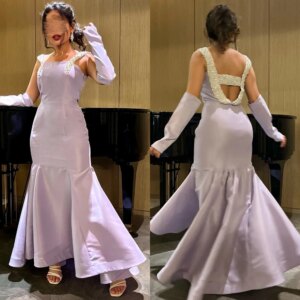 Customized Evening Jersey Beading Draped Clubbing Mermaid Spaghetti Strap Bespoke Occasion Gown Long es
