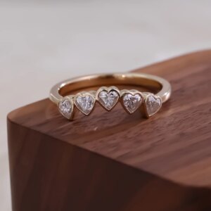 Provence customized DEF/VVS heart cut lab grown diamond rings for women 14K/18K gold wedding Anniversary ring fine jewelry gift