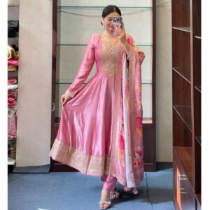 Pink Salwar Kameez Embroidered Collar Decoration for Traditional Indian Ethnic Costumes