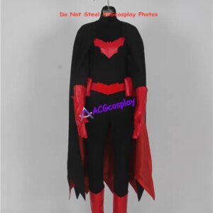 Black and Red Color Halloween Costume acgcosplay Include Boots Covers Eyes Mask whole set