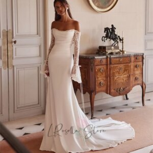 LRosella Beaded Lace Applique Tulle 2025 for Glitter Bridal Gown Customized Off The Shoulder Wedding Dresses