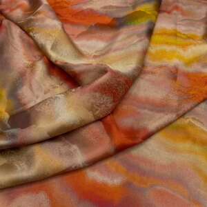 Spring and Summer Silk Hangjin Gambiered Guangdong Cloth Plant Printing Dyeing Jacquard Chinese Cheongsam Vest Top Fabric