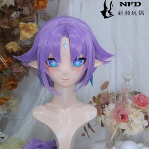 (NFD43-14)Customize Full Head With Lock Crossdress Doll Female/Girl Japanese Anime Cartoon Character Kig Cosplay Kigurumi Mask