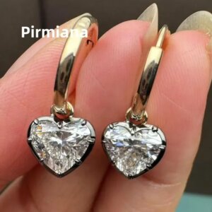 Pirmiana 14K Yellow Gold 2ct Lab Grown Diamond Earrings Engagement for Women