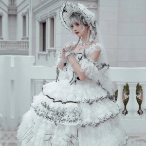Sweet flower Wedding Lolita Tea Party dress Victorian Retro Palace Forest Ball Princess Dress Girl Chic lace frilly fairy dress