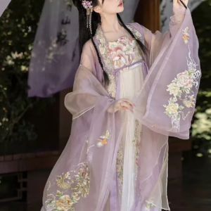 Hanfu Dress Women Ancient Chinese Traditional Hanfu Female Cosplay Costume Party Hanfu Purple Blue Cyan-Pink Dress For Women