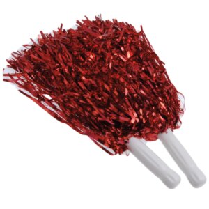 30pcs Wholesale Customized Red Cheer Squad Pompoms Fluffy Gold Metallic Pom Poms