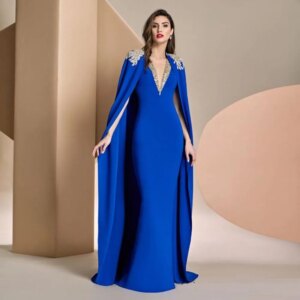 Elegant Mermaid Mother of the Bride Dress For Wedding With Shawl Evening Dress for Women Floor Length Appliques Wedding Gowns
