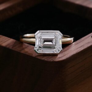 Provence custom jewelry 10K/14K solid gold 3CT emerald cut lab diamond emgagement rings for women classic wedding solitaire ring