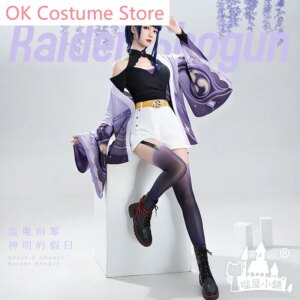 Anime! Genshin Impact Raiden Shogun Game Suit Lovely Uniform Halloween Activity Party Outfit Daily Clothing Women