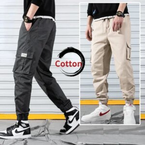 Cargo Pants Men Clothing Spring Autumn Sweatpants Korean Fashion Trousers Loose Casual Plus Size 7XL Pantalon Homme Lq689