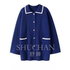 Preppy Style 100% Pure Cashmere Cardigan Women’s Knitted Cardigan/coat Autumn and Winter Sweater Mujer