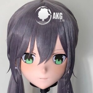Customize Character Female/Girl Resin Kig Full Head With Lock Anime Cosplay Japanese Anime Kigurumi Mask