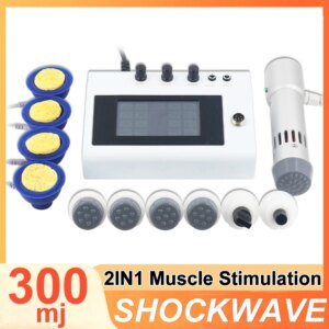 Shockwave Therapy Machine 2In1 Electrical Muscle Stimulation Physical Therapy Shock Wave Instrument Knee Joint Pain Relief