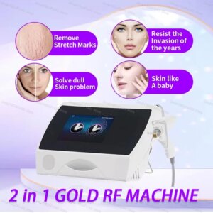 Gold RF 2in1 Microneedling Machine Skin Care Professional Microneedle Beauty Salon Use Device Skin Rejuvenation