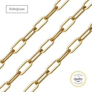 4x9mm Paperclip Chain 14K Gold Filled Unfinished Chain 4MM Chain Necklace Gold Jewelry Minimalist Gold Filled Chain DIY Jewelry