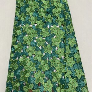 Luxury Green African Lace Fabric 2054 High Quality Swiss Voile Lace Fabric Nigerian Dry Lace Fabrics With Stones Wedding W450-1