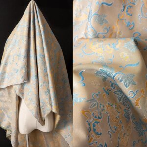 High Quality Woven Real Silk Different Color Double-Sided Jacquard Fabric Dress Cheongsam Clothing