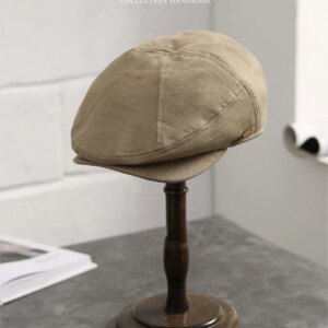 Light luxury elegant fashion linen cap men’s and women’s old hat large size forward