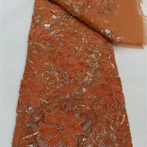 New High-End Luxury French Embroidery Heavy Groom Lace Fabric African Nigerian With Sequins Fabric For Wedding