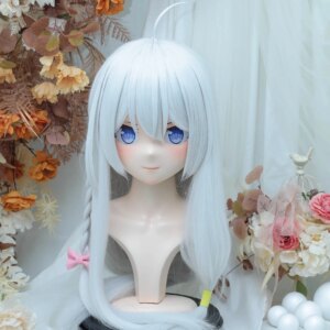 Customize Character Female/Girl Resin Kig Full Head With Lock Anime Cosplay Japanese Anime Kigurumi Mask