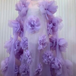 2025 Luxury 3D Flower Lace Fabric High Quality French Embroidery Tulle Mesh Lace African Fabric For Wedding Party Dress Sewing