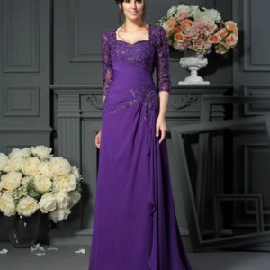 Purple Mother Of The Bride Dresses A-line Chiffon Appliques Beaded Plus Size Long Groom Mother Dresses For Wedding Customized