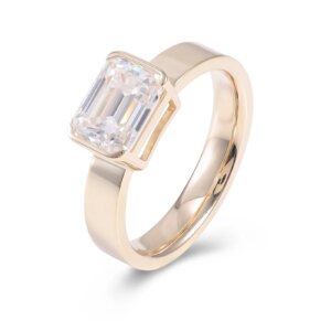 Provence 10K/14K/18K Moissanite Engagement Rings for Women Emerald Cut 3 CT D Color DIY Jewelry Luxury Ring With GRA Certificate
