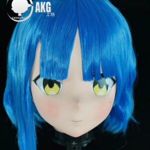 Customize Character Female/Girl Resin Kig Full Head With Lock Anime Cosplay Japanese Anime Kigurumi Mask
